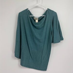 NWT Anthropologie Teal Asymmetrical Top
